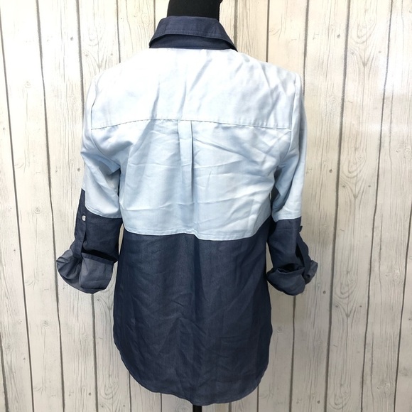 5/$20 Eci colorblock button down tie front top‎ - Picture 2 of 7